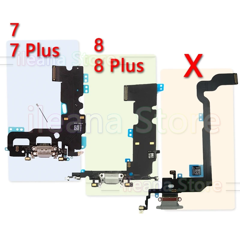 10 шт. для iPhone 6 6s 7 8 Plus X USB док-станция разъем для зарядного устройства гибкий кабель для iPhone 4 4S 5 5c 5S SE смешанных цветов