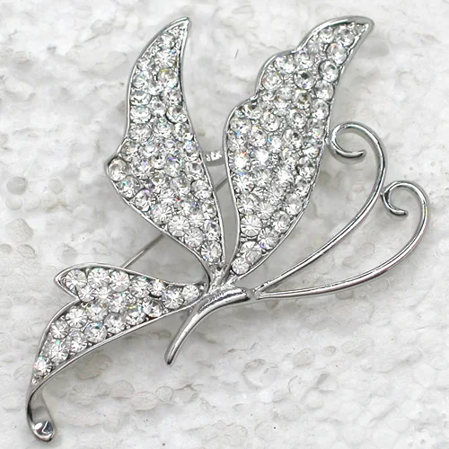 12pcs/lot Wholesale Fashion Brooch Rhinestone Butterfly Pin brooches