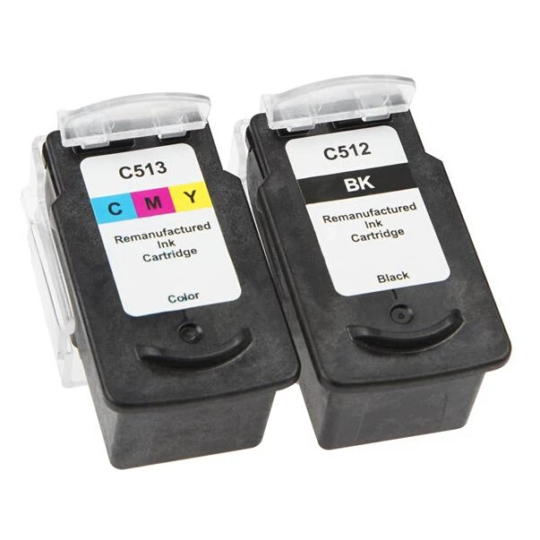 

vilaxh 2pcs Black & Color Compatible PG 512 CL 513 ink cartridge for Canon PG-512 CL-513 for Pixma MX410 MX420 MP492 MP495 MP499