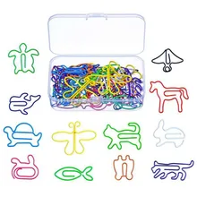 Разноцветные скрепки, креативная в форме животного для закладки, Офисная школьная тетрадь, блокнот, 12 штук, 60 штук-SCLL