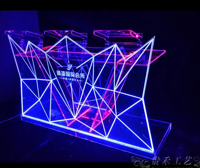 GH-C019 New Design Led Bar Counter/ illuminated Table/ Led illuminated Furniture Transparent Acrylic L150* W55*H120cm