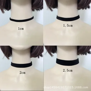 

2019 New fashion jewelry black cloth Lace Tattoo choker necklace gift for women girl Simple retro Gothic Velvet Necklace
