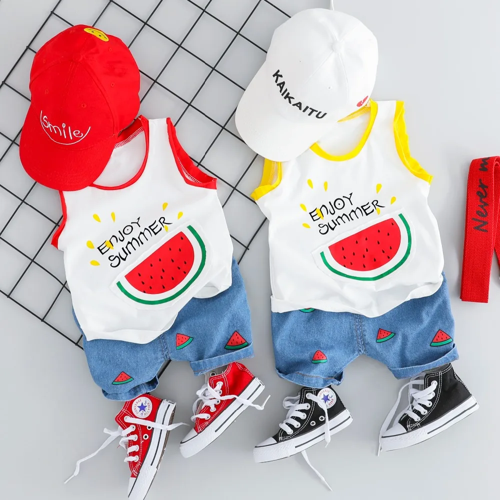 

2019 Summer New Baby Boys Clothing Sets Kids Children Clothes Suits Watermelon T Shirt Shorts Infant Toddler Casual Suit