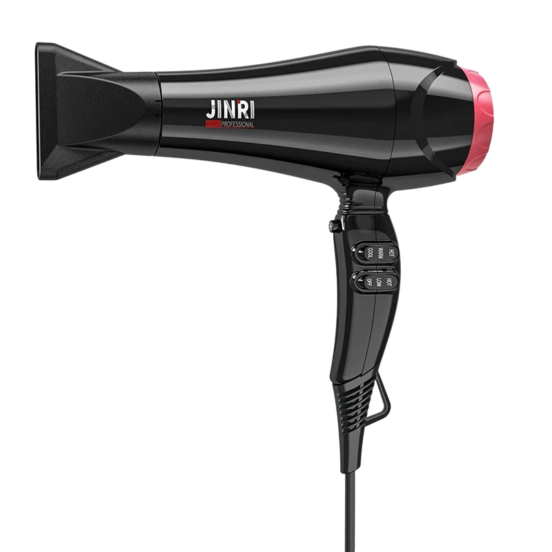 

Jinri 1875W Professional Salon Hair Dryer For Faster Drying Negative Ion Hair Blow Dryer With 2 Speed And 3 Heat Setting Ceram
