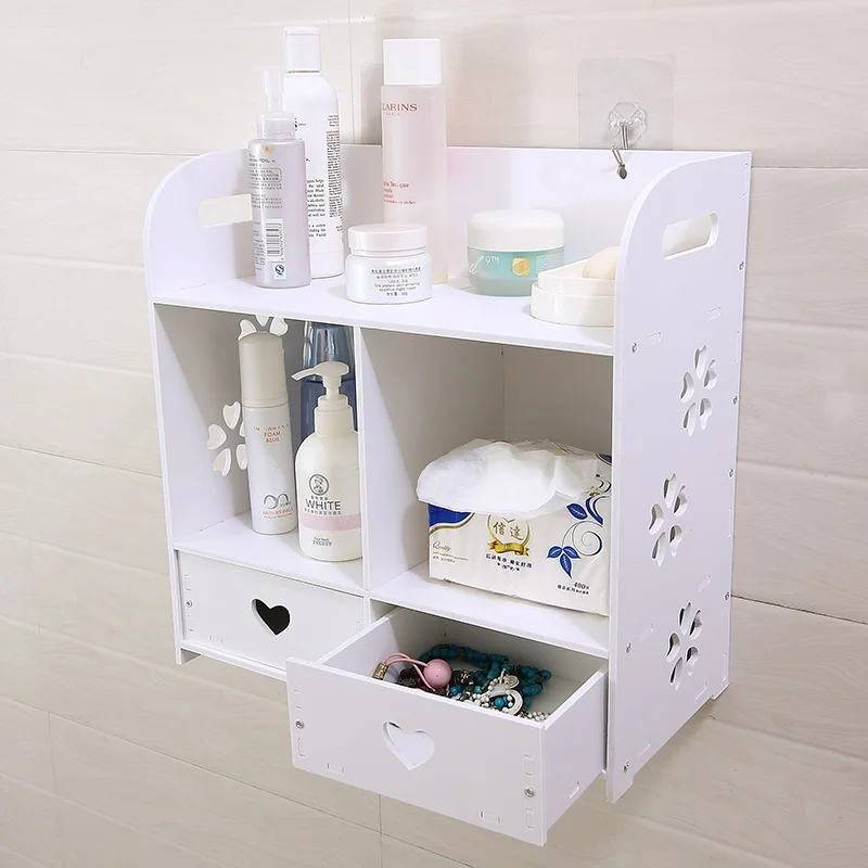 OUSSIRRO полки для ванной комнаты настенный шампунь Косметика стеллаж для хранения Стены Перегородки водонепроницаемый использования пространства тканевая коробка - Цвет: B