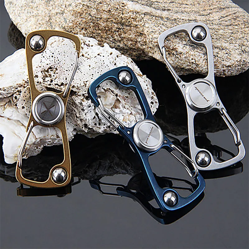 EDC Multifunction Gyro Finger Spinner Fidget Metal Hand Spinner Carabiner Key Chain Autism ADHD Anxiety Stress Relief Focus Toys