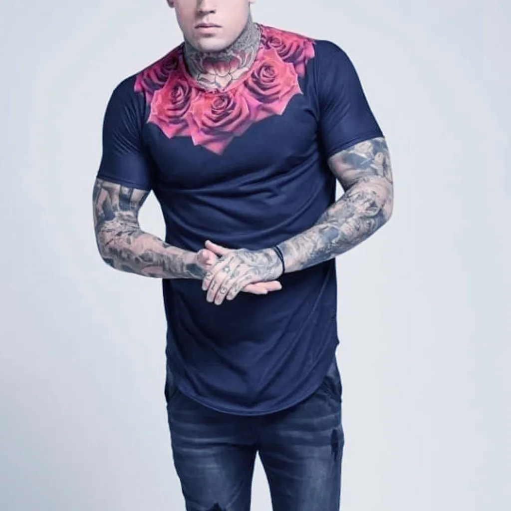 

Feitong Brand Summer New Men Women Sweatshirt 3D Print Love Beautiful Rose Flower T Shirt Casual Short Sleeve Harajuku Pullover3