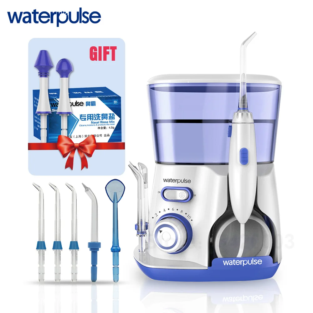 

WaterPulse V300 Irrigator Oral Dental Electric Power Floss Dental Water Jet Cleaning Teeth Water Flosser With 5 Jet Tips Spa