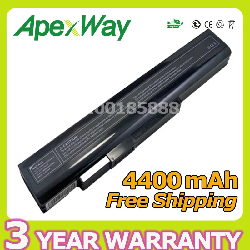

Apexway 8 cell 4400mAh 14.4v Laptop Battery For MSI A32-A15 A41-A15 A42-A15 A42-H36 A6400 CR640 CX640 Erazer X6815 X6816 Series