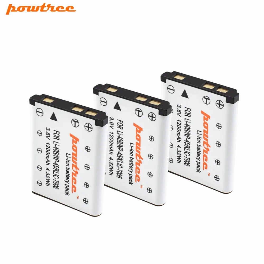 

3Packs 1200mAh 3.6V Li-ion LI-42B Li-40B 40B NP-45 NP45 EN-EL10 DLI63 D-Li108 DLI108 NP-80 NP80 CNP80 KLIC-7006 K7006 L15