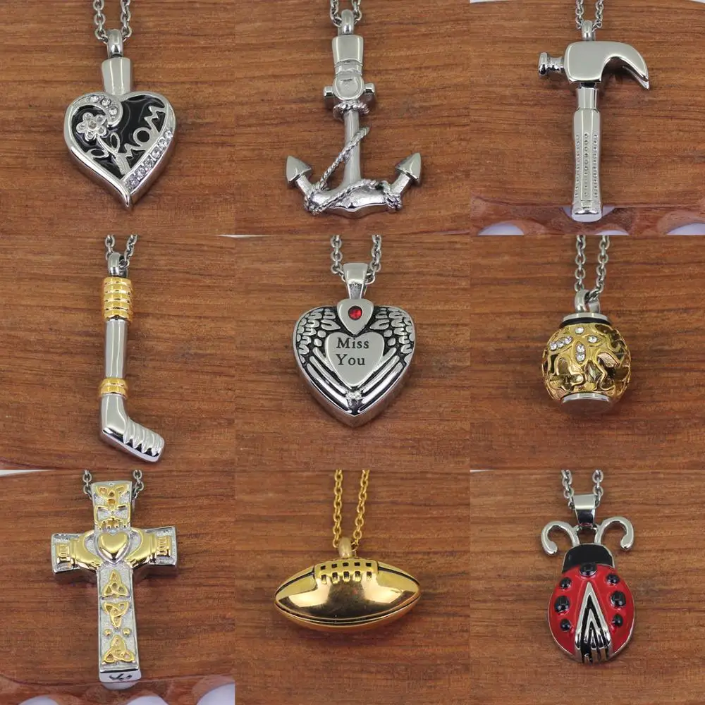 

23 styles Stainless Steel Memorial Jewelry Cremation Urn Pendant heart Pendant gift jewelry P03