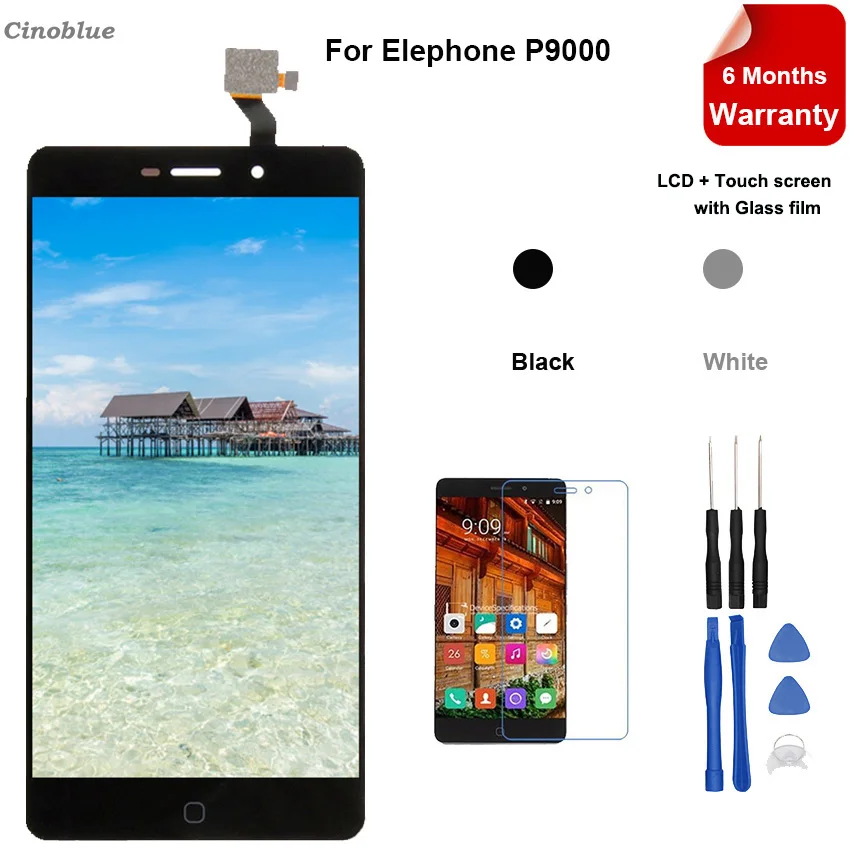 Goedkoop Voor Elefoon p9000 Lcd scherm met Touch Screen Panel Vergadering Reparatie voor elefoon p9000 lcd scherm telefoon Onderdelen met Gereedschap
