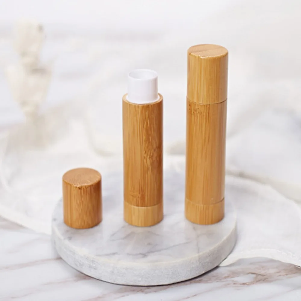

5.5ml Bamboo Empty Lip Gloss Container Lipstick Tube DIY Container Lip Balm Tubes Cosmetic Beauty Makeup Tools Refillable Bottle