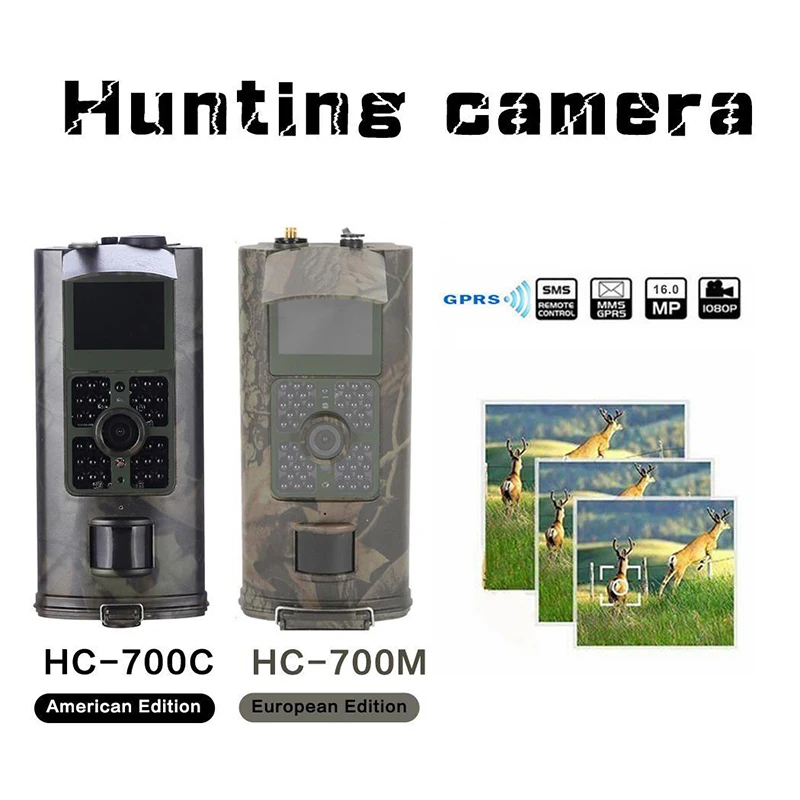 

Skatolly 1Pcs Hunting Camera 2G GSM MMS SMS Trail Camera 0.5s Trigger Time 16MP Night Vision Wildlife Surveillance HC700M