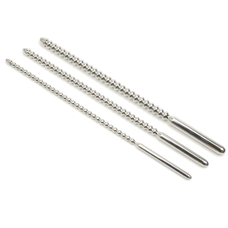 6mm/8mm/10mm Beads Penis Plug Urethral Sounds Dilator Metal Stainless Steel Urethra Beaded Insert Rods Sounding Sex Toys For Men
