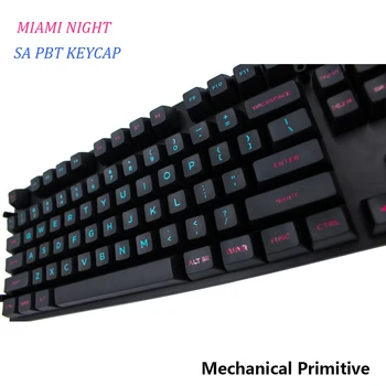

MP SA PBT Keycap Miami Etched Coloring Fonts Keycap Cherry MX switch keycaps for Wired USB Mechanical Gaming keyboard