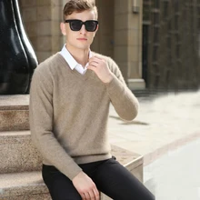 Мужская норковая блузка, свитер, мужские кашемировые пуловеры из настоящей норки, Мужской мягкий свитер на ощупь, tsr591