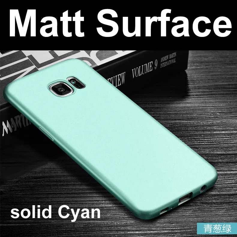 Полный защитный чехол для камеры для samsung Galaxy S6 Крышка для edge Plus Оболочка Гибкий мягкий TPU Материал для samsung Note 5 S7 edge - Цвет: matt solid Cyan