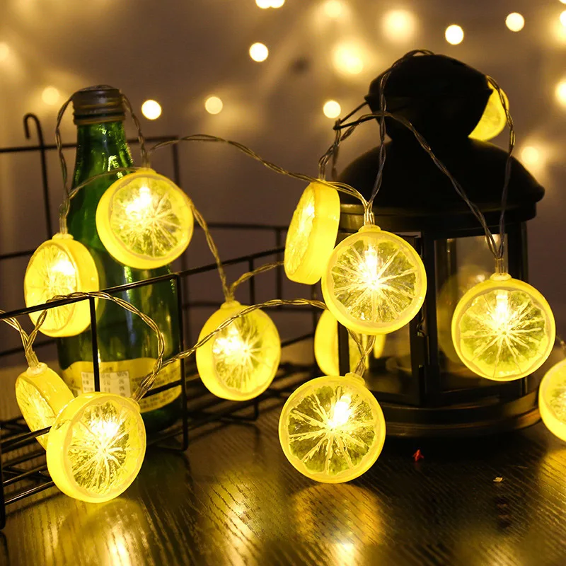 10-30 светодиодный s батарейка лимонная гирлянда Рождественский светодиодный Сказочный светильник, украшение для рождества, вечерние, для дома, свадьбы, спальни, праздничный Декор