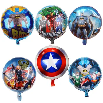 

50Pcs The Avengers Foil Balloons Super Hero Batman Spider man Iron Man Birthday Party Decoration Helium Balloons Gift for Kids