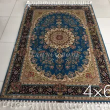 4'X6' 230 линия ручной работы Шелковый Восточный персидский ковер ручной работы шелковый ковер для украшения дома