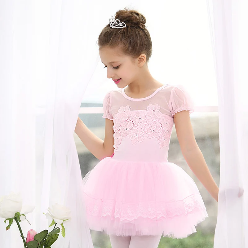Для маленьких девочек; платье для танцев для маленьких розового и белого цвета с рисунком Цвет платье-пачка костюм, танцевальные костюмы Одежда для танцев. для балета для девочек - Цвет: Розовый