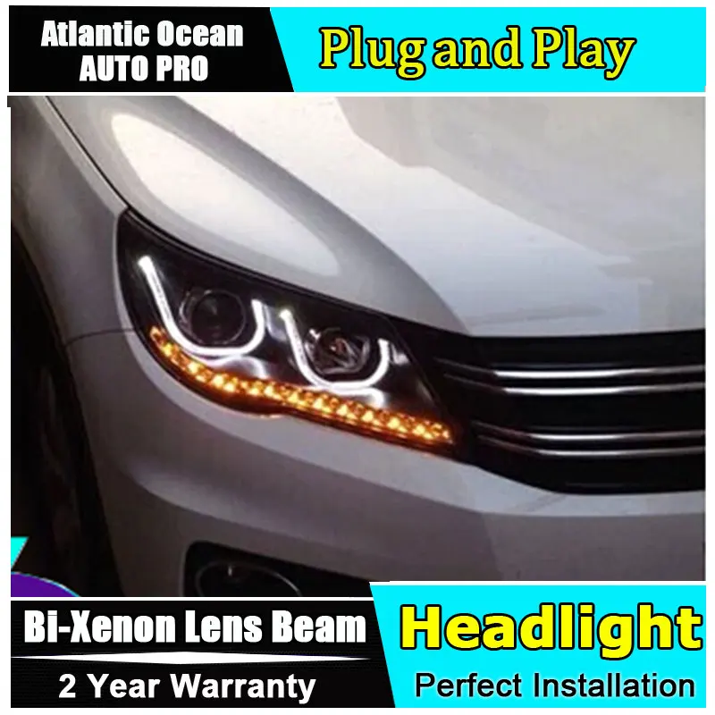 2010 2011 2012 для vw tiguan фары angel eyes автомобильный Стайлинг светодиодный DRL Bi-xenon двойной объектив парковочный Ксенон H7 светодиодный налобный фонарь