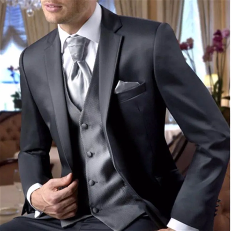 

Classic 3Pieces(Jacket+Pant+Vest+Tie) Elegant Wedding Suit For Men Fashion Custom Suits Formal Tuxedo Terno Masculino Blazer