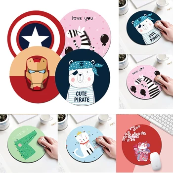

Cartoon Animal Pattern Mouse Pad Round Mousepad Office Mice Pad Rubber Home Computer Anti-slip Table Laptop Mat Desktop PC