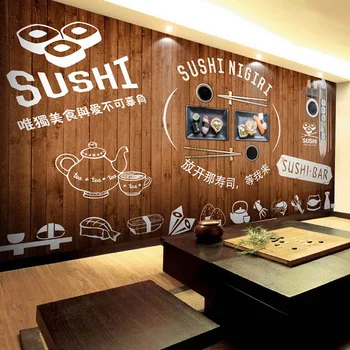 

Photo wallpaper Sushi pizza snack graining large mural lounge restaurant tea shop bar KTV house Japanese cuisine wallpaper mural