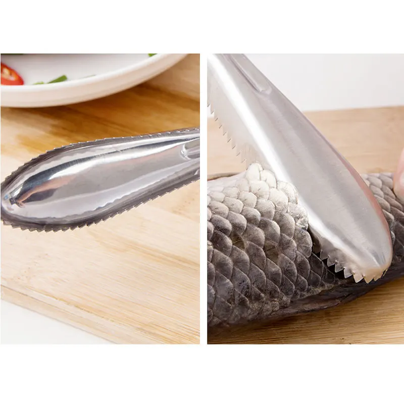 

Fish Cleaning Knife Scaler Planer Stainless Steel Remove Fishing Scale Skin Brush Peeler Kitchen Gadgets Seafood Tools