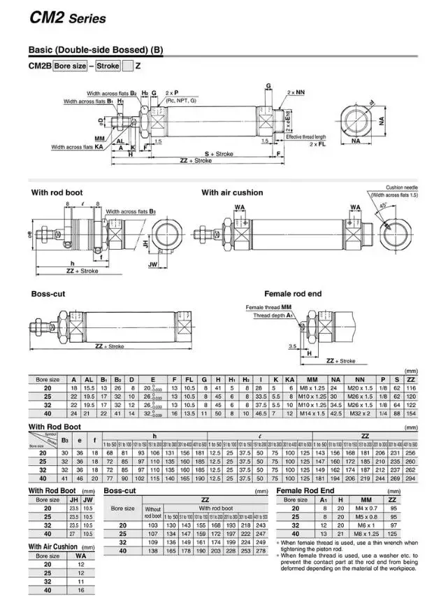 CDM2KB20-50AZ CDM2KB40-50Z SMC из нержавеющей стали мини цилиндр пневматические инструменты CDM2KB серии