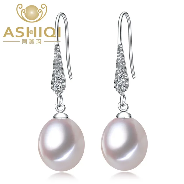 Real 925 Sterling Silver Earrings Natural Freshwater Pearl Real 925 Sterling Silver Earrings Natural Freshwater Pearl Teardrop Jewelry For Women Christmas