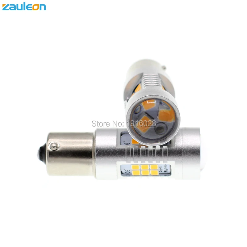 Zauleon 2шт 1156 BAU15S PY21W светодиодный Янтарный светильник с поворотным сигналом