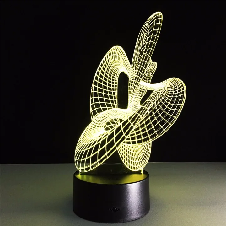 Художественный абстрактная-3D Оптические иллюзии светодиодный лампа с сенсорным Сенсор Переключатель 7 цветов изменить 3D светодиодный