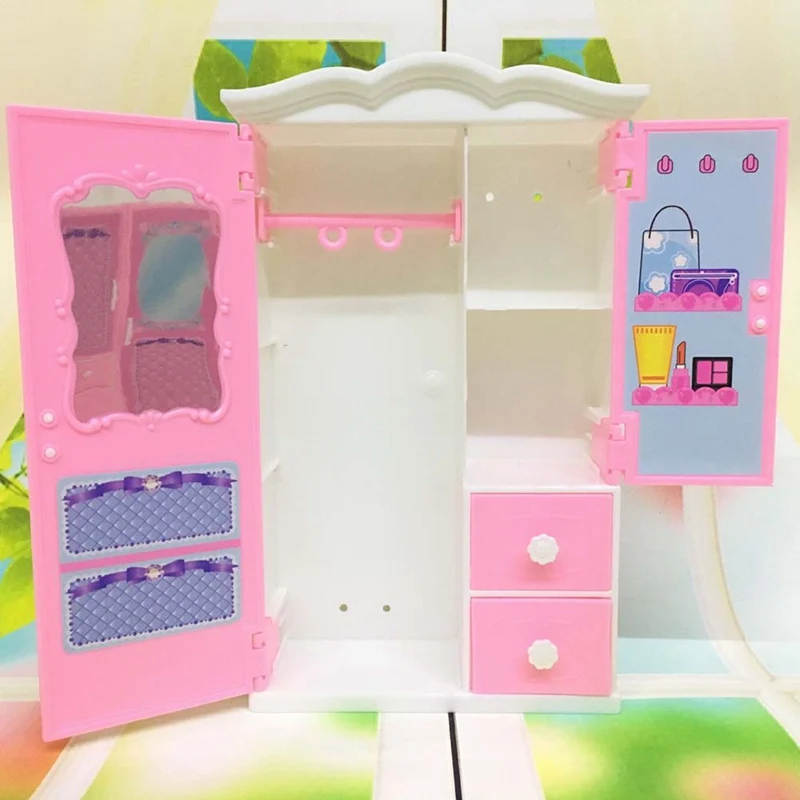 Кукольная мебель пластиковый шкаф для одежды гостиная пластиковый мини-шкаф для Аксессуары для кукол игрушки