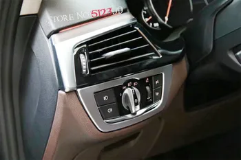 

1 piece Matte Interior Car Front Headlight Switch Button Adjustment Cover Trim Car sticker FOR BMW 5 SERIES G30 2017 2018