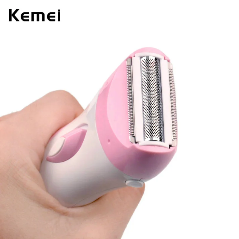Kemei электрическая леди бритвы волосы станок для бритья подмышек Arm тела Бикини Перезаряжаемые женский волос триммер для удаления бритвы S36