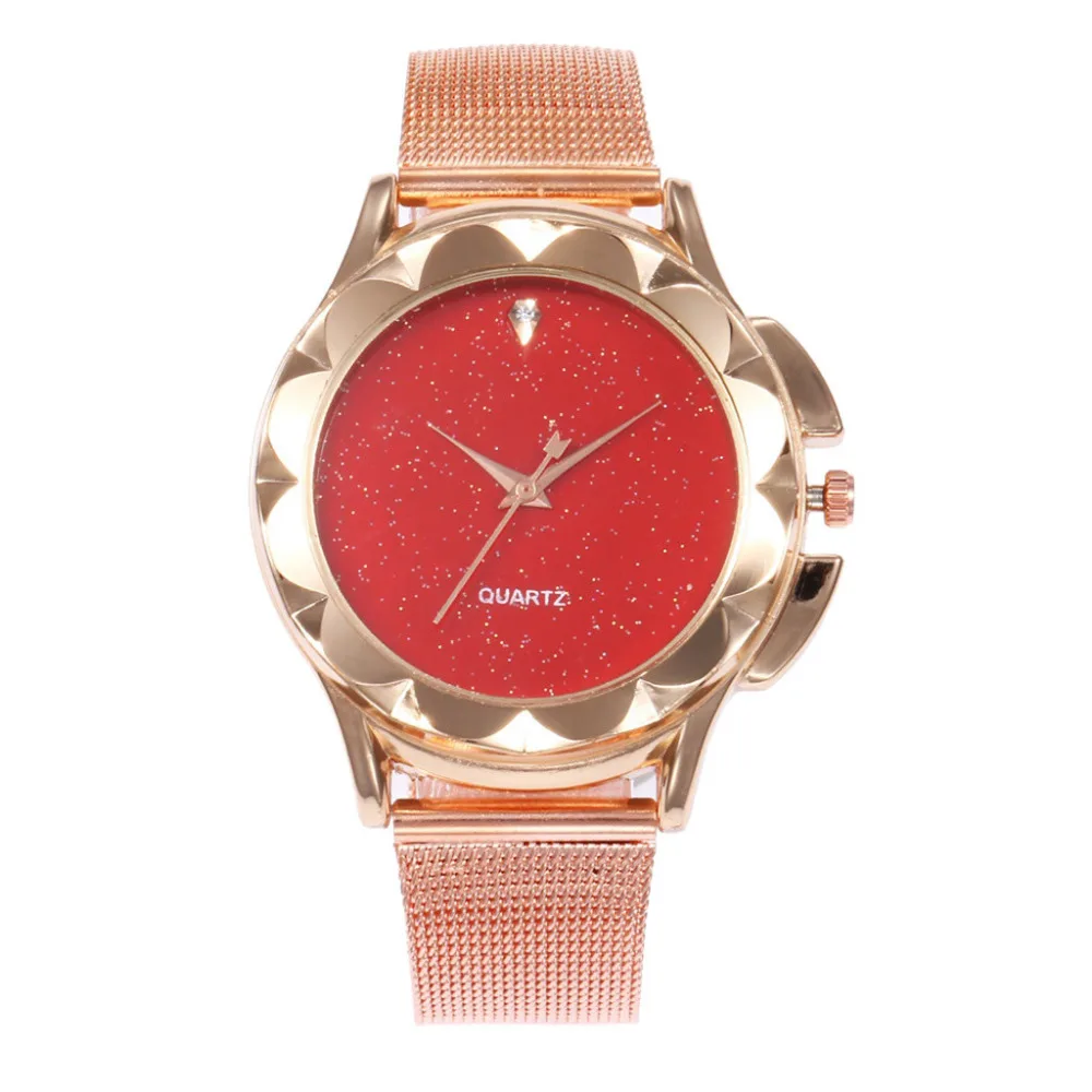 

High Quality Beautiful Fashion Women Stainless Steel Belt Watch Rhinestone Casual Round Analog Quartz Wrist Watch Gift Clock #B