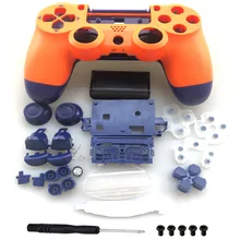Juego completo de carcasa de reparación, estuche para botones para DualShock 4, PlayStation 4, PS4 Pro, jds 040, cubierta de controlador de JDM-040, azul o naranja