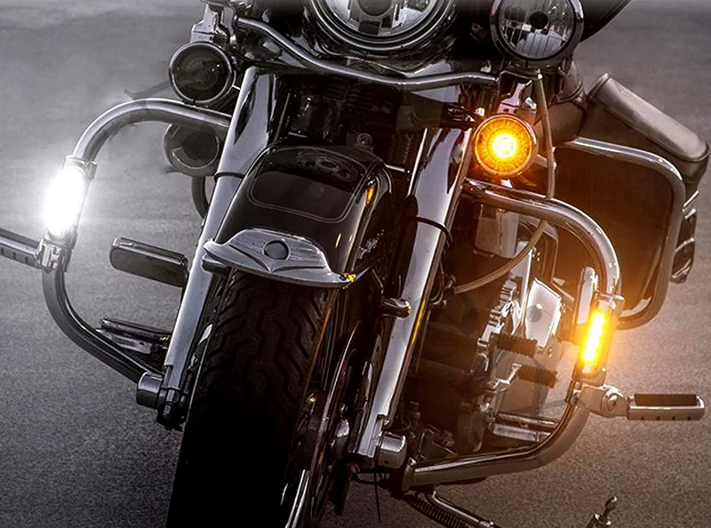 1,3 дюймов шоссейный бар Swichback Drving огни для мотоцикла Harley уличный Glide светодиодный фонарь для защиты двигателя белый янтарный цвет