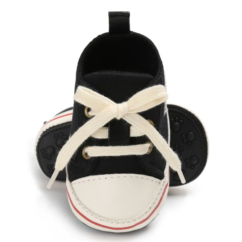 Newborn Baby Solid Patchwork Toddler Shoes Girls Boys Canvas Soft Soled Non-Slip Active Shoes First Walkers