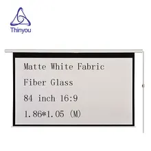 Thinyou 84 inch 16 9 Electric Screen With Remote Control Up Down Matte White Fabric Fiber