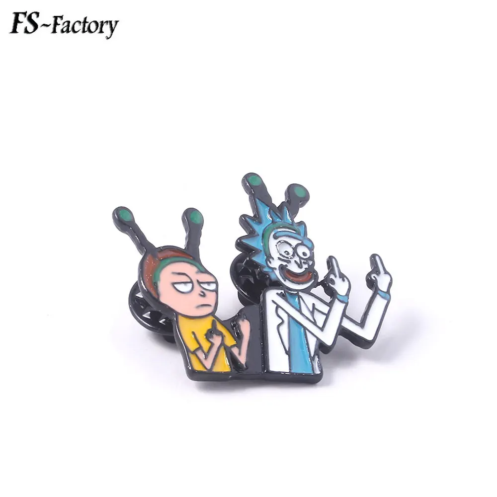 

Rick And Morty Pins Brooches icons Style Cute Cartoon Cucumber Enamel Badge Brooch Women Men Shirt Denim Lapel Pin Jewelry