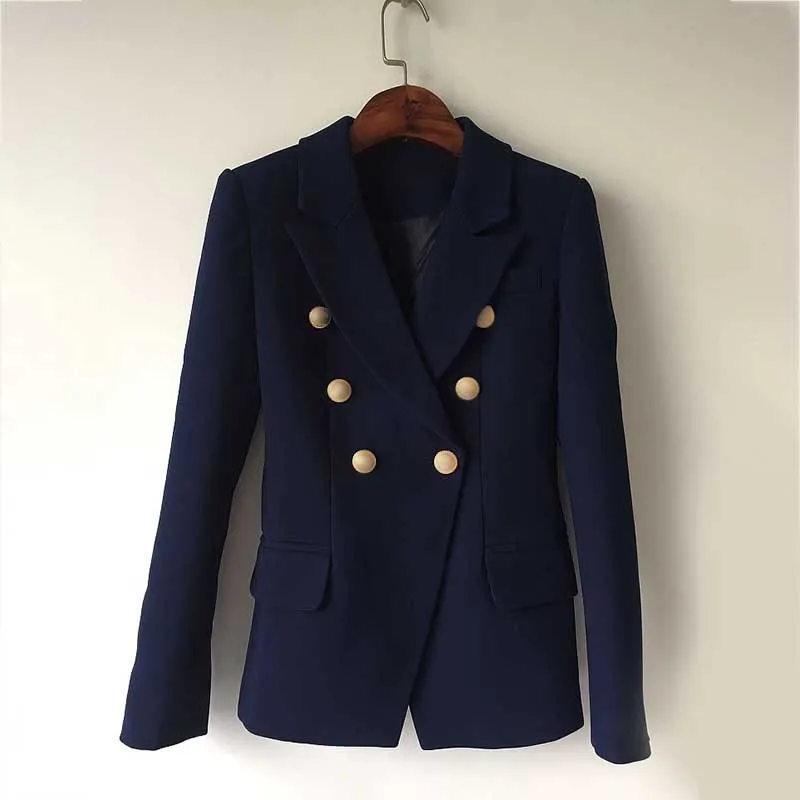 U SWEAR Spring Formal Blue Women Blazer Notched Long Sleeve Pockets Button Loose Slim Female Top Coat 2019 Fashion