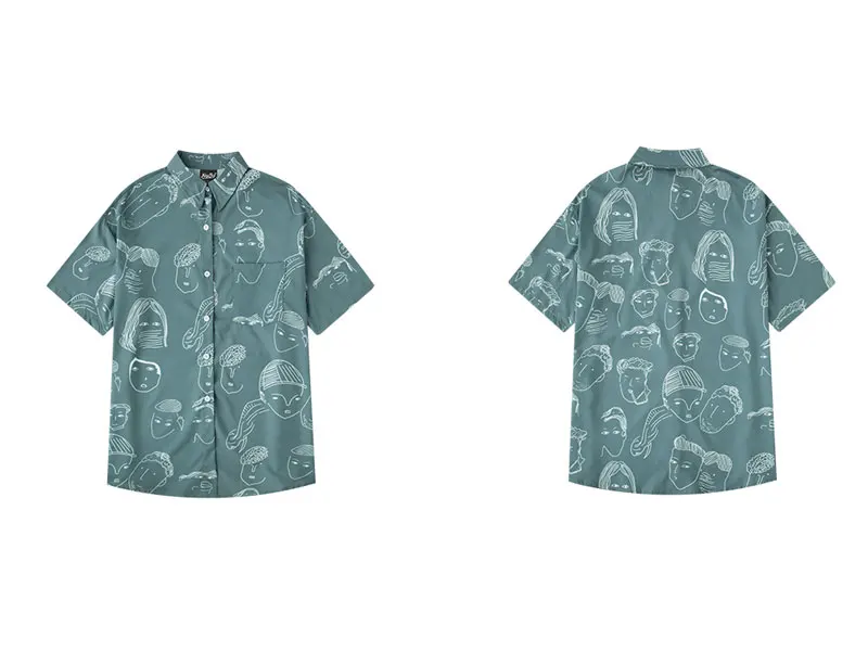 GONTHWID винтажные комические летние пляжные рубашки мужские Harajuku повседневные с коротким рукавом Гавайские карманные Рубашки модные пары уличная топы