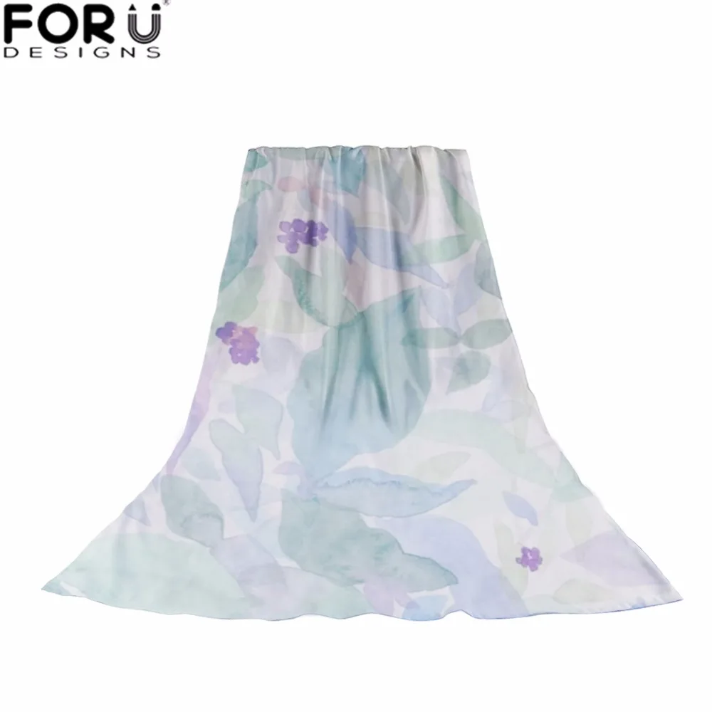 FORUDESIGNS/шарф женский шелковые шарфы с цветочным рисунком шаль в стиле ретро