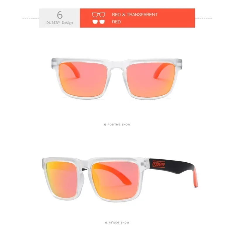 DUBERY поляризационные солнцезащитные очки для мужчин и женщин, новая мода, квадратные Винтажные Солнцезащитные очки, спортивные вождения, Ретро Зеркало, роскошный бренд UV400 - Цвет линз: 6