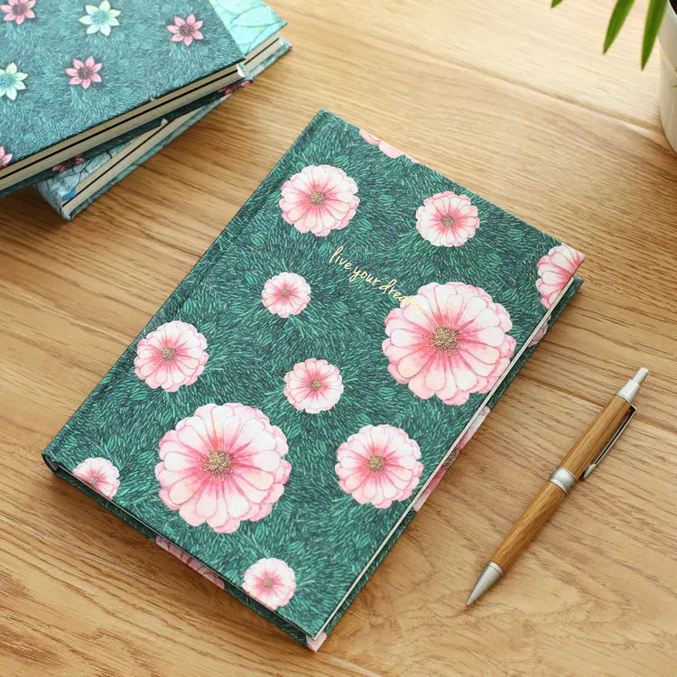 

Hardcover Kawaii School Notebook Paper Cover Printed Flower Travelers Notebook Blank DIY Sketchbook Diary Bullet Journal HJW131