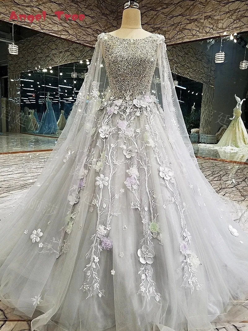 Angel Tree Hot sale Gray Ball font b Gown b font Flowers Lace font b Wedding